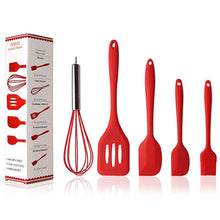Load image into Gallery viewer, 5Pcs/Set Pink or Red Silicone Cooking Tool Sets Egg Beater Spoon Spatula Oil Brush Kitchenware Kitchen Utensils Sets with Box