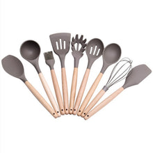 Load image into Gallery viewer, Silicone Kitchen Utensils Gadgets Wood handle Cooking Tools Kitchenware Set Spatula Shovel Spoon Home Kitchen Tools